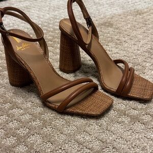 Sam Edelman Size 6.5 Strappy Brown Block Heel Sandals